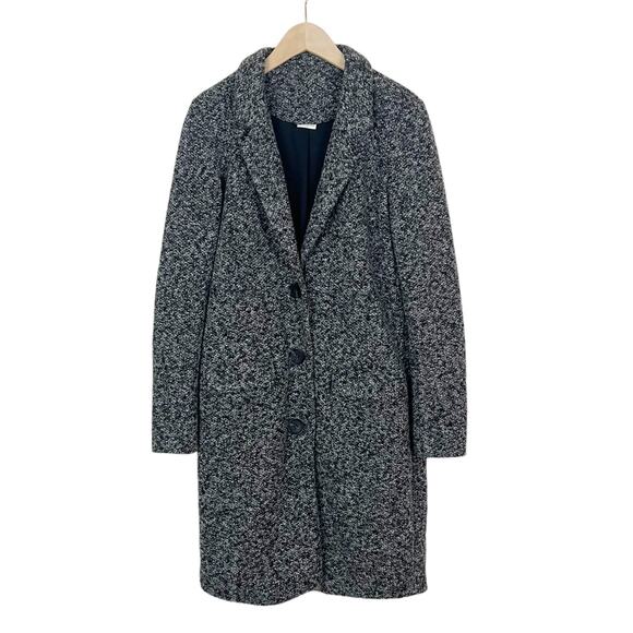 Jacqueline De Yong Gray & Black Marled Knit Button Front Coat Size XS - Picture 1 of 8